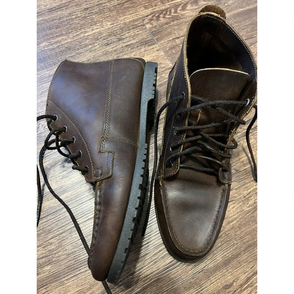Oak Meadow Men's Ankle Boots Size 10‎ M All Leather Upper Brown Lace Up